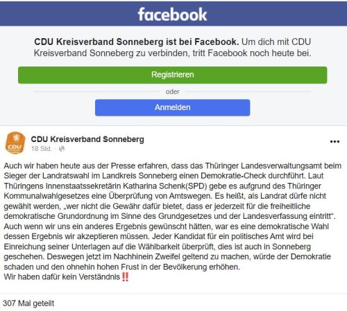 "Demokratieprüfung" bei Sesselmann geht der CDU Sonneberg zu weit