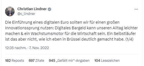 Lindners "Digitales Bargeld"