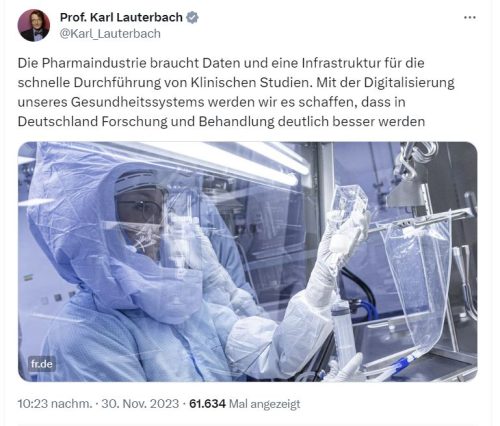 Lauterbach: Die Pharmaindustrie braucht Daten