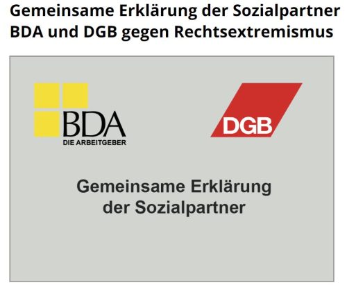 Gemeinsame Erklärung der Sozialpartner BDA und DGB gegen Rechtsextremismus
