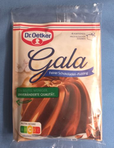 Gala-Pudding mit einem Beutel weniger