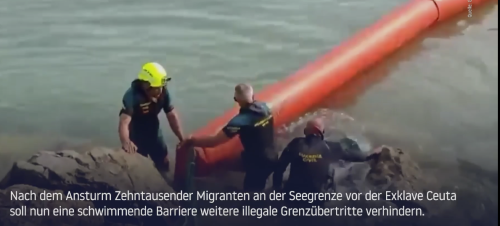 Spanien errichtet Schwimmbarriere