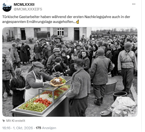 Türken helfen in Nachkriegsjahren